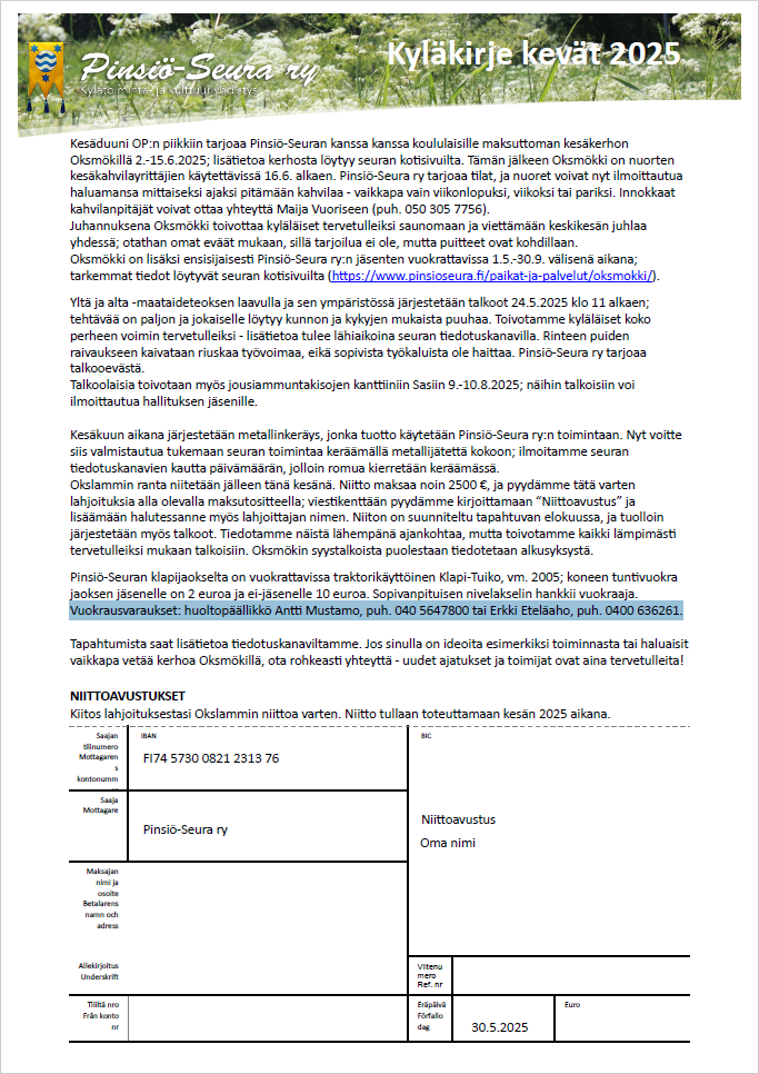 Pinsio-Seura_kylakirje_2025